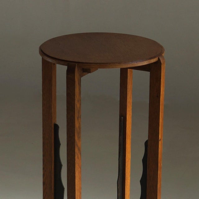 Wood Art Deco Dutch Amsterdam School Plant Table, 1930s For Sale - Image 7 of 13