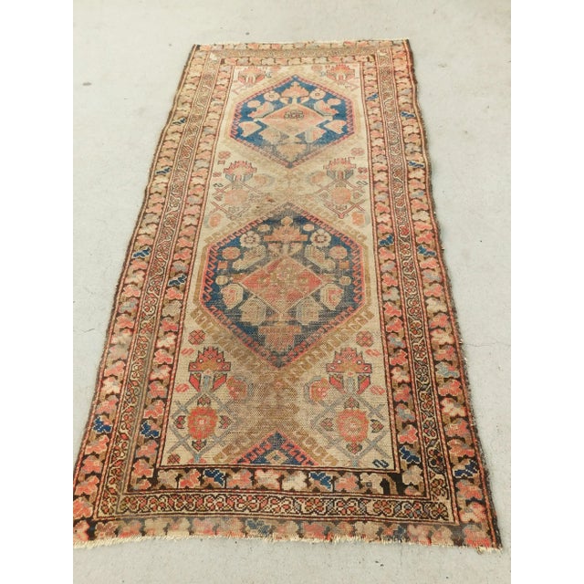 Beige Hand Knotted Antique Persian Rug - 6'3"x 3'2" For Sale - Image 8 of 13
