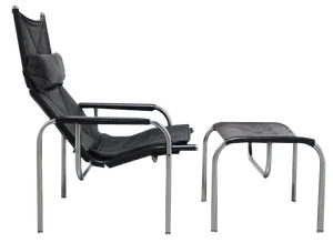 Set of Reclining He1106 Lounge Chair with Ottoman by Hans Eichenberger for Strässle, 1978