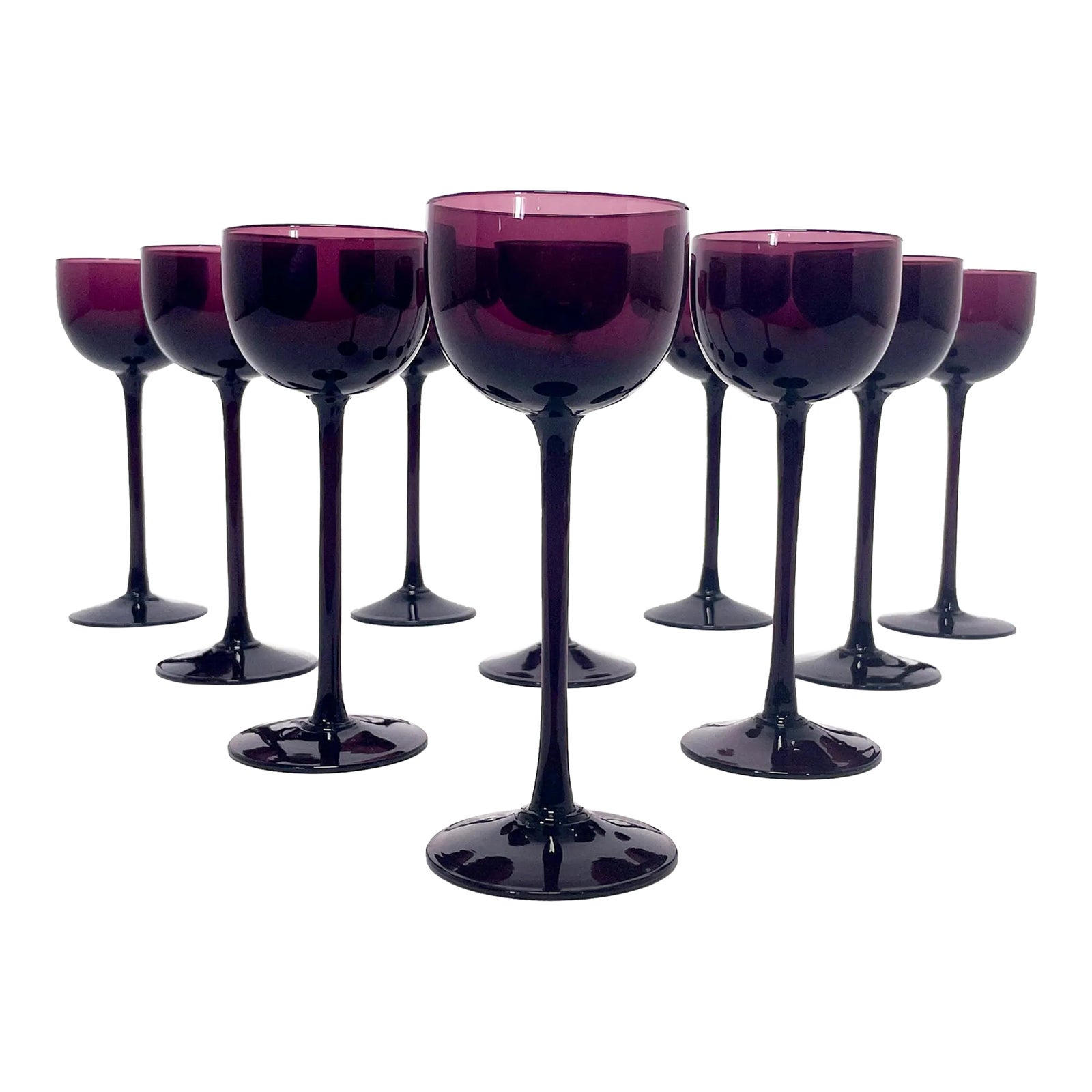 1960s Carlo Moretti Amethyst Tall Stemmed Glasses Set of 10 Chairish
