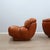 1970s Large Italian Organic Leather Clamshell Lounge Chairs, 1970s, Set of 2 For Sale - Image 5 of 15