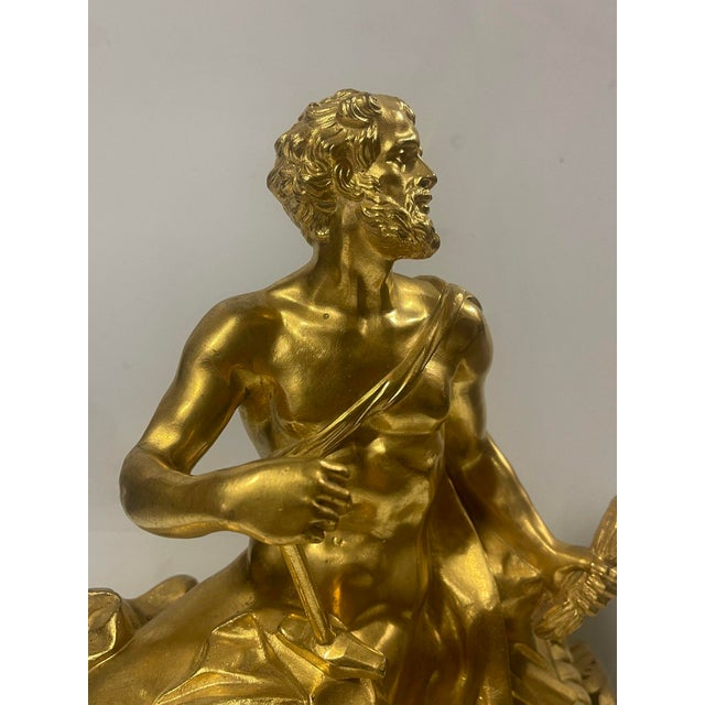 Bronze Pair of 19th Century Mythological Bronze Sculptures of Salacia & Hephaestus by H Vian For Sale - Image 8 of 10