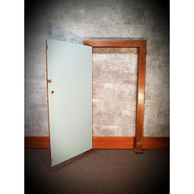 Antique Oak 6-Panel Door with Framework For Sale - Image 6 of 7