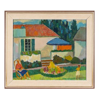 Carl Magnus Lindqvist, Summer Cottage, 1960s, Oil on Canvas, Framed For Sale
