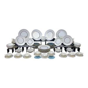 Mid-Century Modern 91 Piece Set of Sascha Brastoff Chantilly Fine China