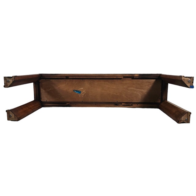 Brown 1970s Drexel Heritage Captiva Faux Bamboo Console Table With Glass Top 56" For Sale - Image 8 of 10