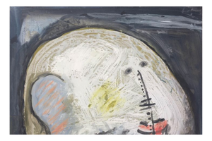 Agustin Alaman, Oil on Carton, 1970, Paper