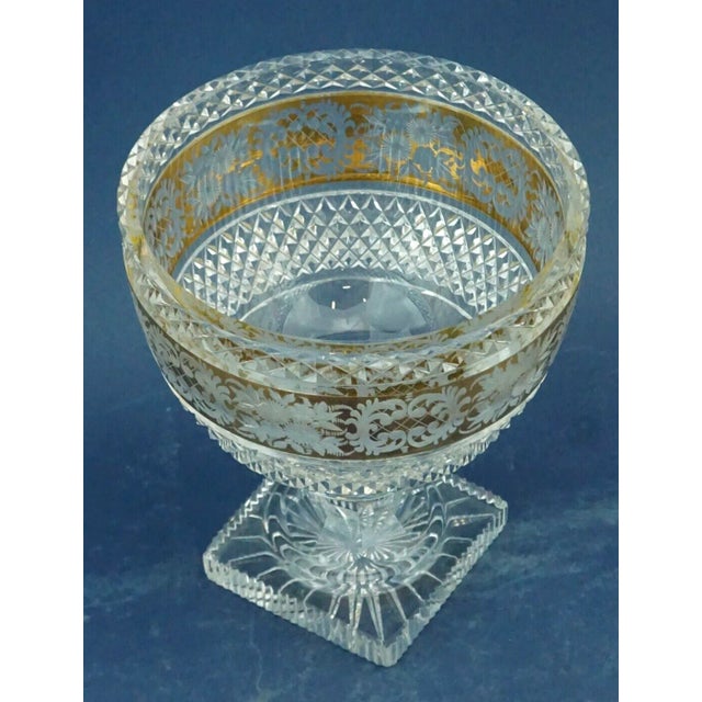 Gold Vintage Crystal Cup Vase by Val Saint Lambert Factory, 1940s For Sale - Image 8 of 18