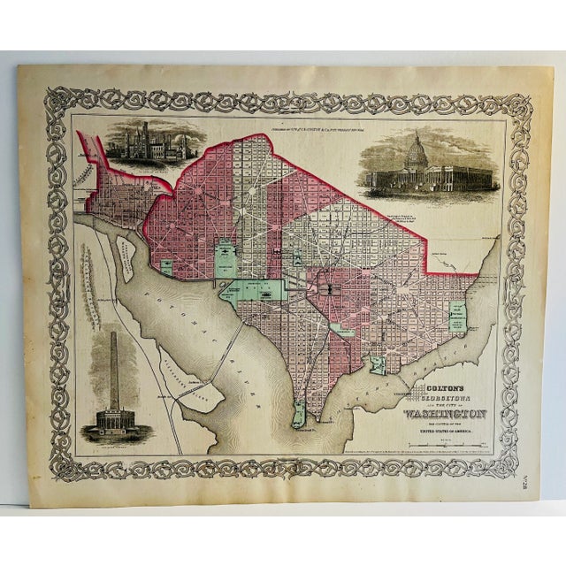 1855 Antique Map Georgetown & the City of Washington Print For Sale In New York - Image 6 of 6