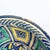 A beautiful handpainted Fes ceramic platter or bowl brightly colored in blue, aqua, and yellow. Featuring stripes, dots, a...