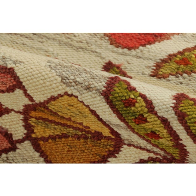 Textile Vintage Egyptian Kilim With Pink and Green Florals - Rug & Kilim For Sale - Image 7 of 7