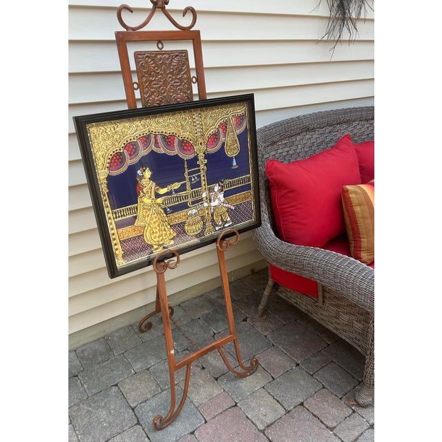 Modern Modern Framed, Large Tanjore Painting, 3- Dimensional, Circa Late 20th/Early 21st Century, India For Sale - Image 3 of 12