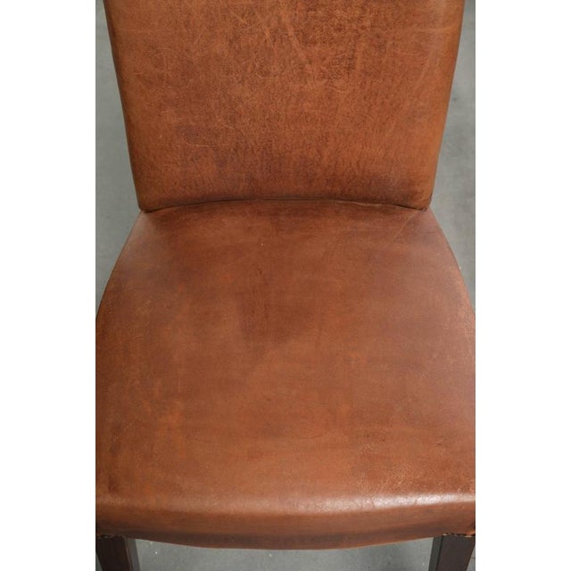 Brown Sheepskin Dining Chairs in Cognac Color, Set of 6 For Sale - Image 8 of 18