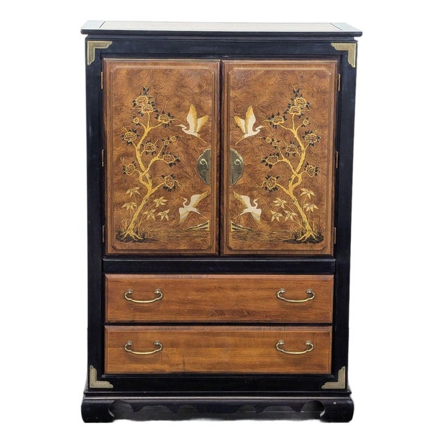 Chinese Style Two Drawer Cabinet For Sale