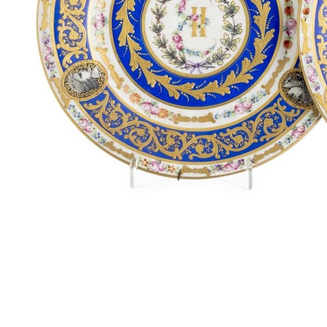 Porcelain Empress Catherine II Plates, Sevres, Set of 2 For Sale - Image 3 of 6