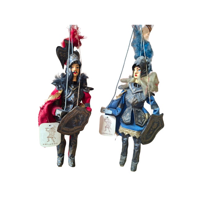 Lanzafame Company, Sicilian Puppet Couple Orlando and Angelica, 1985, Iron and Wood For Sale - Image 11 of 11