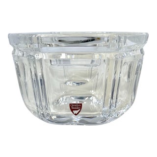 Mid 20th Century Mid-Century Modern Orrefors Crystal Hex Panel Bowl (Gunnar Cyrén) For Sale