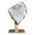 Sculptural White Quartz on Stand, Geode With Metallic Base Included For Sale