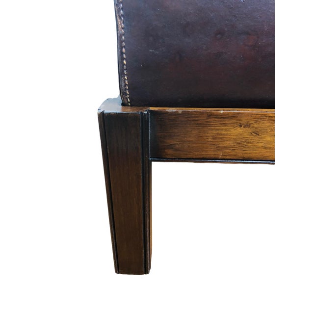 1900's English Leather Trunk on Stand For Sale - Image 4 of 11