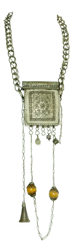 Antique Moroccan Ethnic Talisman Silver Amulet Box Holder