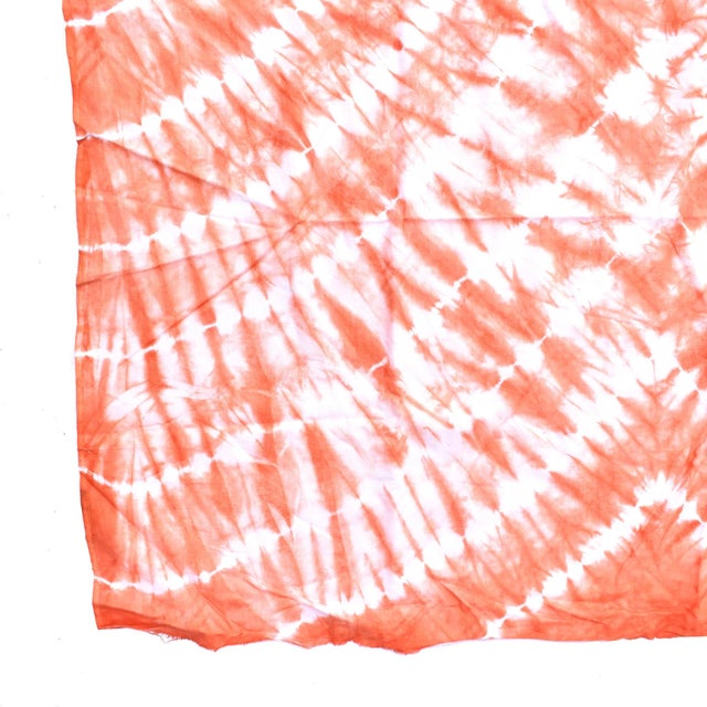 Early 20th Century Yoruba Tie Dyed Orange Textile Nigeria 64x47 inch For Sale - Image 4 of 6