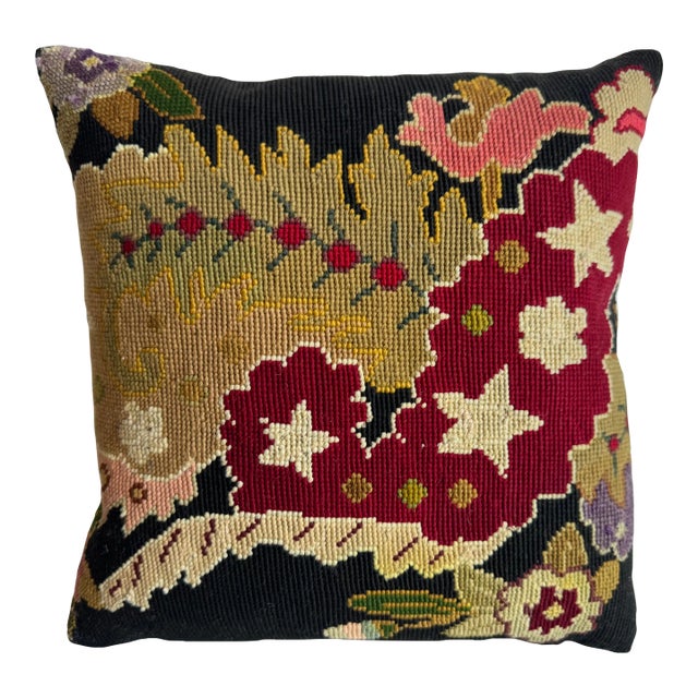 1850 English Needlework Pillow For Sale
