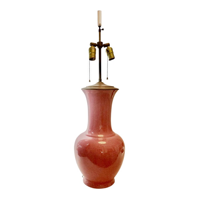 1950s Pink Chinese Hollywood Regency Lamp For Sale