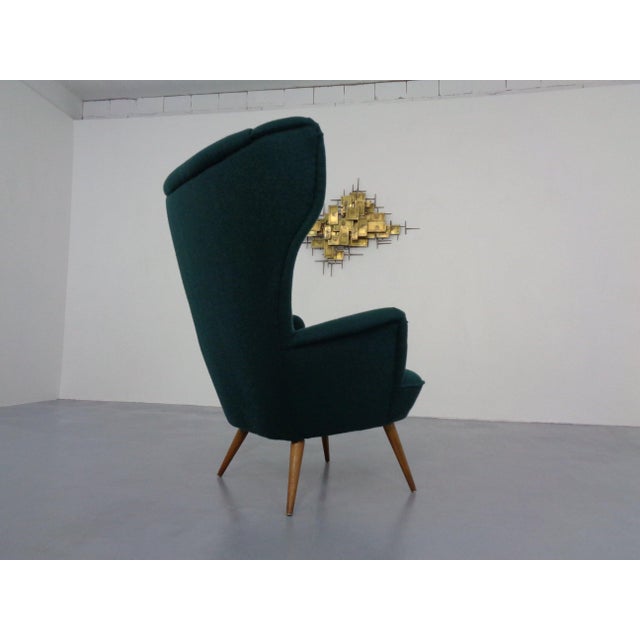 French Wingback Chair with Kvadrat Tonica Upholstery, 1950s For Sale - Image 6 of 18