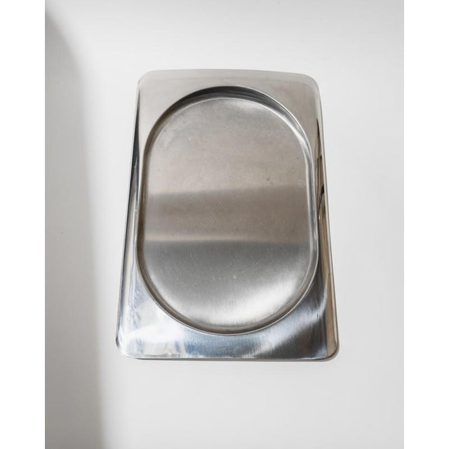 Contemporary Vintage Modern Minimalist Stainless Steel Tray, 1990s For Sale - Image 3 of 12