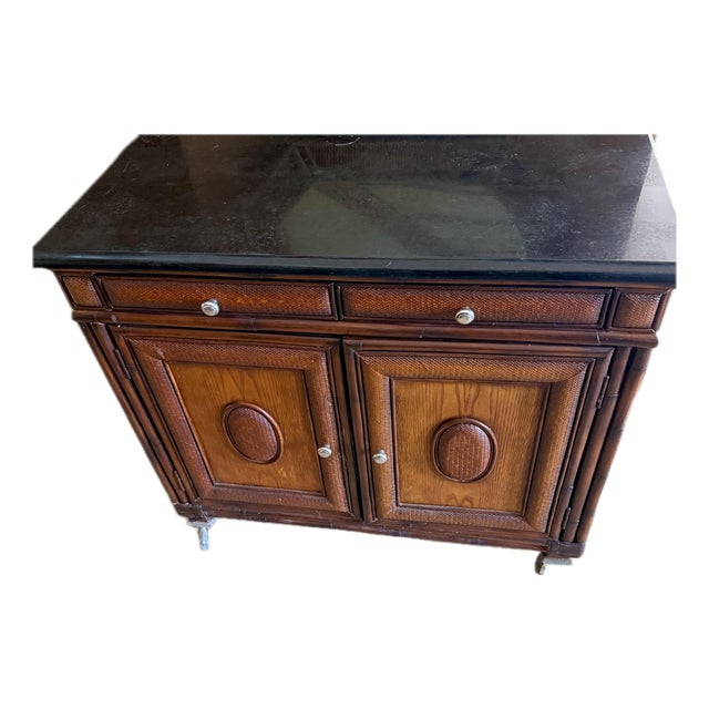 Rattan & Bamboo Cabinet For Sale
