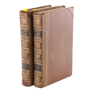 Antique 18th Century Books in Fine Leather Bindings - Letters on Egypt by c.e. Savary, London; 1799 - Two Volumes