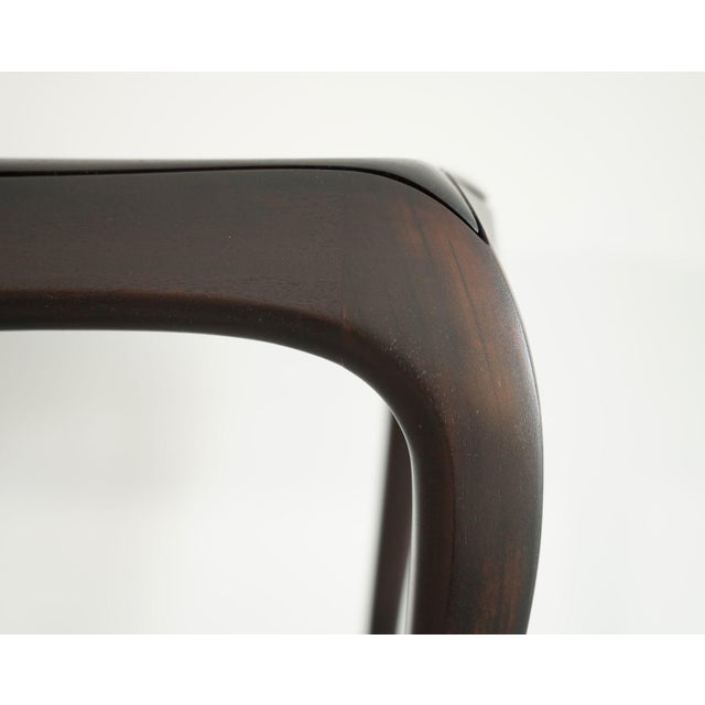 Sculpted Sapele Mahogany Console Table in Espresso, 1960s For Sale - Image 9 of 10