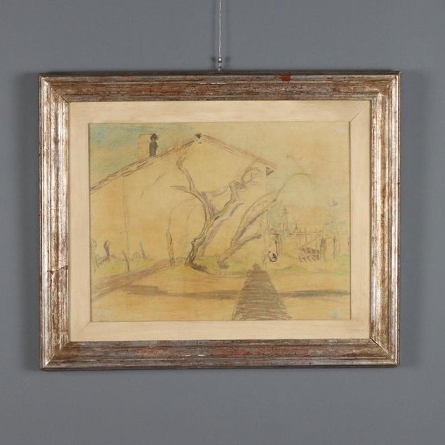 Mario Cavaglieri, Countryside View, Pencil on Paper on Canvas For Sale - Image 10 of 10