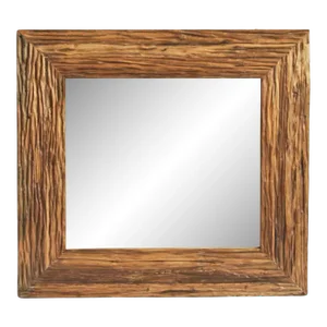 Vintage Rustic Deep Grain Wood Mirror