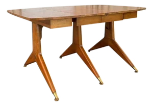 1950s Italian Mid-Century Modern Drop-Leaf Dining Table in the Style of Gio Ponti
