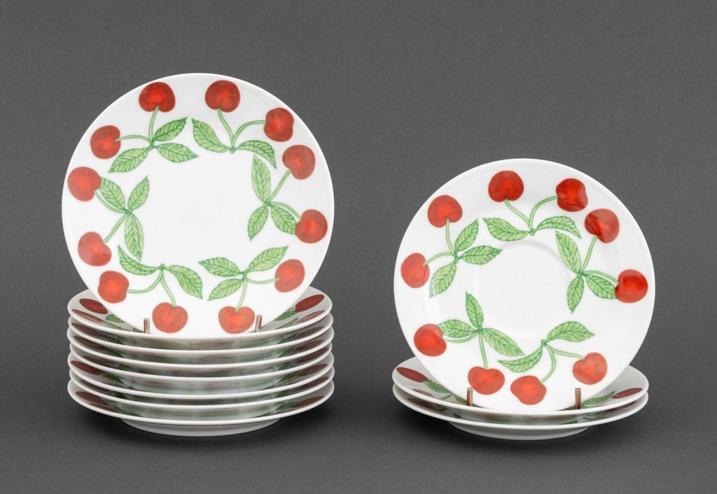 Late 20th Century Richard Ginori Cherry Motif Porcelain Partial