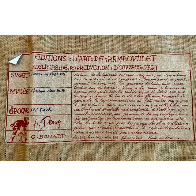 1960s French Vintage Reproduction 16th Century Tapestry Printed on Canvas Textile For Sale - Image 5 of 5