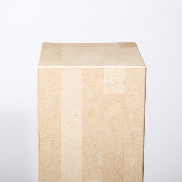 Mid-Century Modern Mid-Century Modernist Tessellate Stone Pedestal by Maitland Smith For Sale - Image 3 of 8