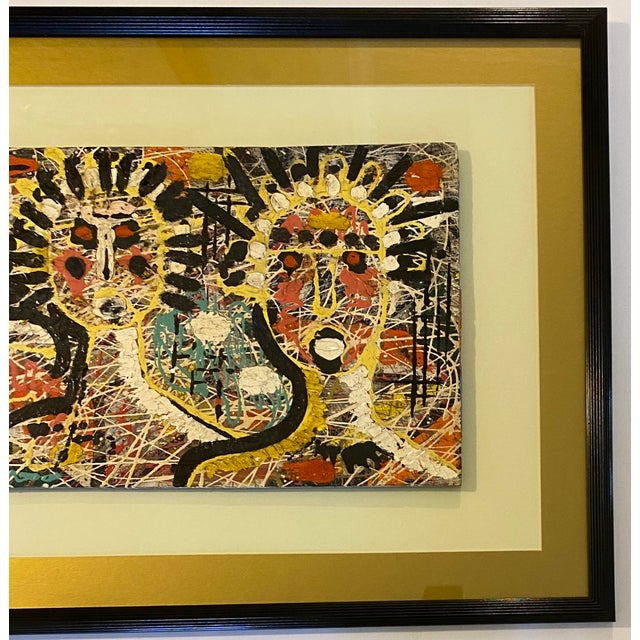Jean-Michel Basquiat Style Neo-Expressionist Mixed Media Abstract Figural Painting For Sale - Image 9 of 12
