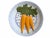 Vintage 3D Blue and White Decorative Wall Plate with a Carrot Bundle motif 9" x 9"