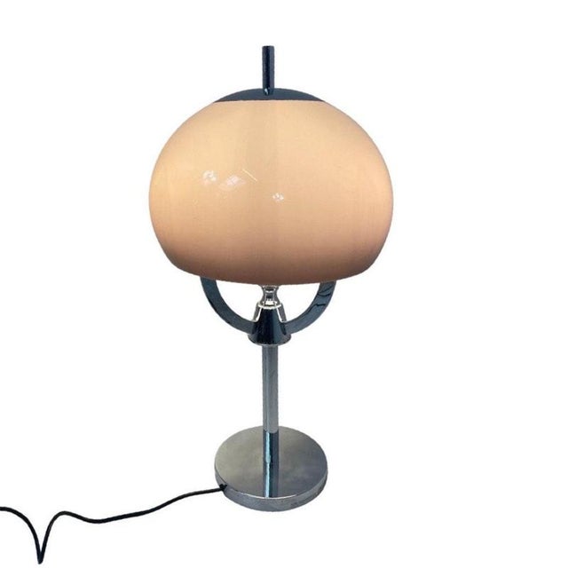 Silver Mushroom Table Lamp with Pink Acrylic Shade For Sale - Image 8 of 8