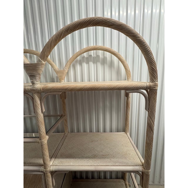 Vintage Rattan Pencil Reed Display Etegere For Sale - Image 9 of 12