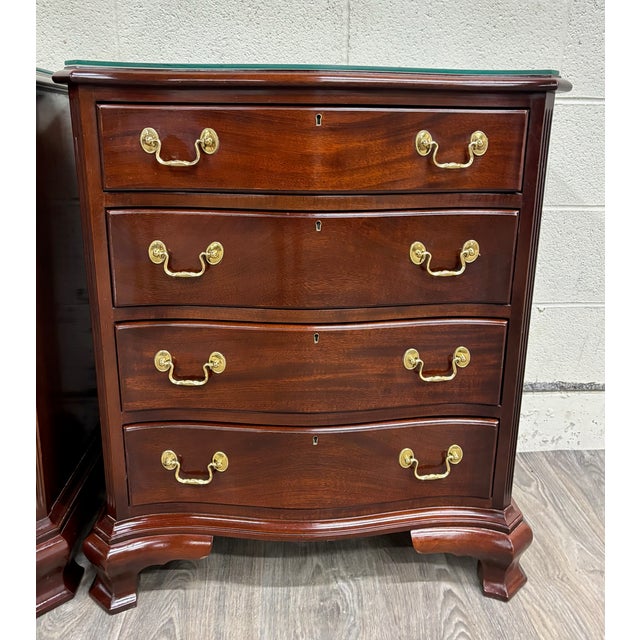 Councill Furniture Vintage Councill Furniture Chippendale Solid Mahogany Nightstands Bedside Tables For Sale - Image 4 of 18