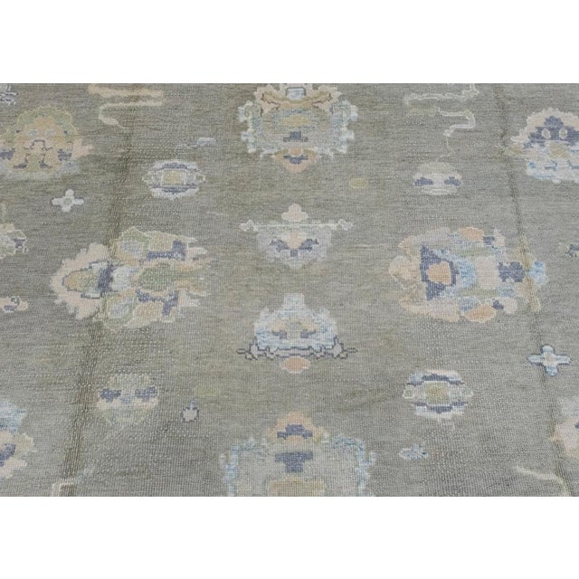 Early 21st Century Turkish Oushak Rug 11'10" x 14'11" For Sale - Image 5 of 8