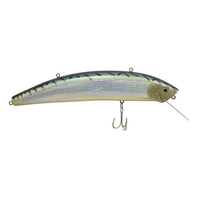 Vintage Wooden Giant Rapala 28” Fishing Lure Hanging Display W / Rainbow Decal For Sale