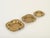 Marvelous modernist set of three interlocking ashtrays entirely made in solid brass. This refined and unique set was...