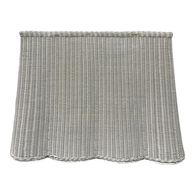 Natural Rattan Scalloped Skirt Table For Sale