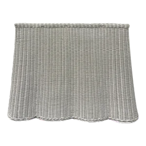 Natural Rattan Scalloped Skirt Table