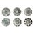 Rosoni Pattern Piero Fornasetti Porcelain Plates, a Numbered Set of Six For Sale