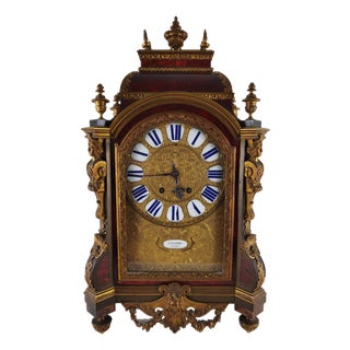 Antique Pendulum Clock in Bronze and Wood from Lagarde, Paris, 1860s For Sale